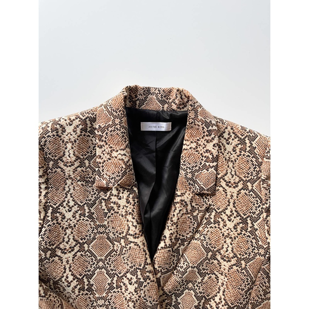 Anine Bing Madeline Blazer In Python Size Xs - image 6